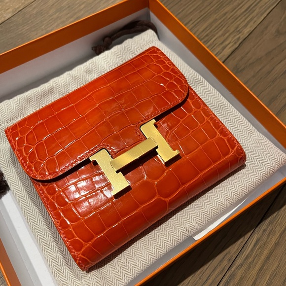 Hermès Croc Compact Wallet - Picture 1 of 6